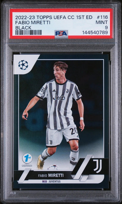 2022 Topps UEFA Club Competitions 1st Edition Black Fabio Miretti 1/10 /10 PSA 9