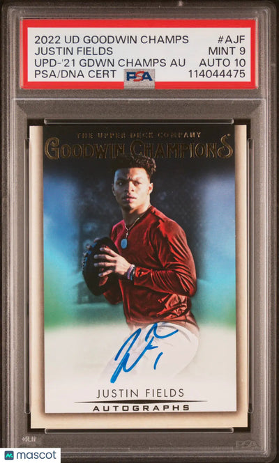 2022 Upper Deck Goodwin Champions Update Auto Justin Fields PSA 9 Auto 10