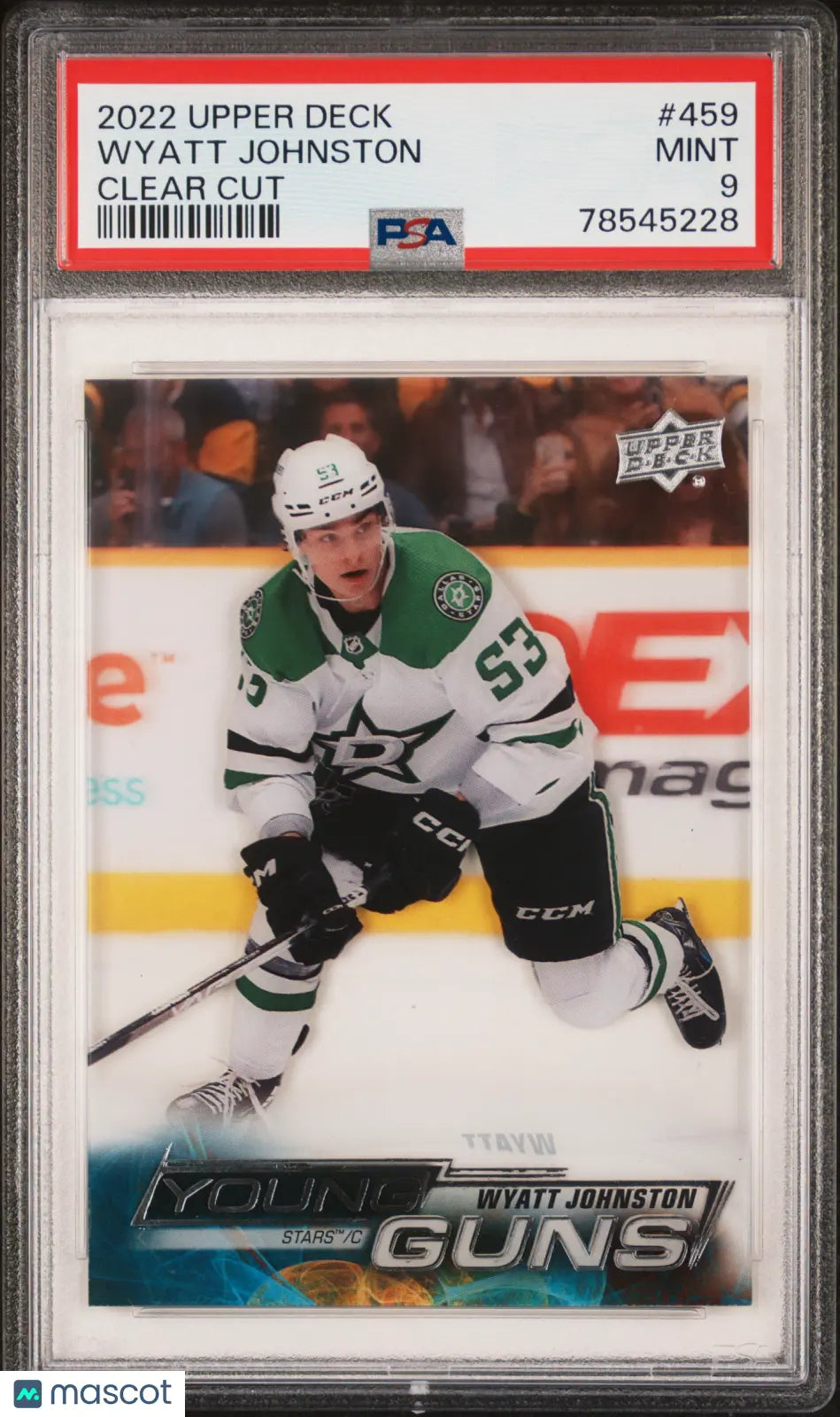 2022 UD Series 2 Wyatt Johnston Young Guns Clear Cut PSA 9 Rookie RC