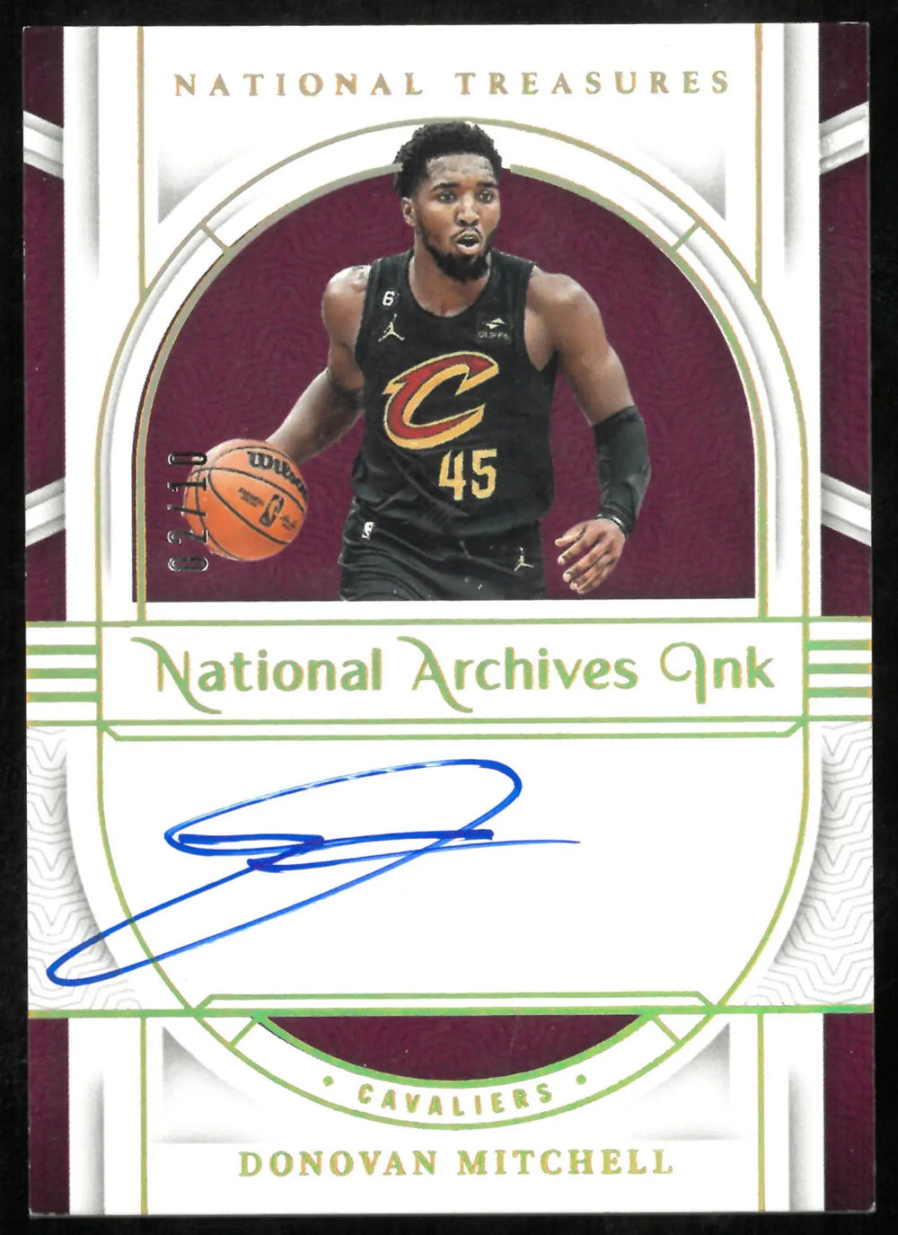 2023-24 National Treasures Basketball National Archives Ink Donovan Mitchell /10