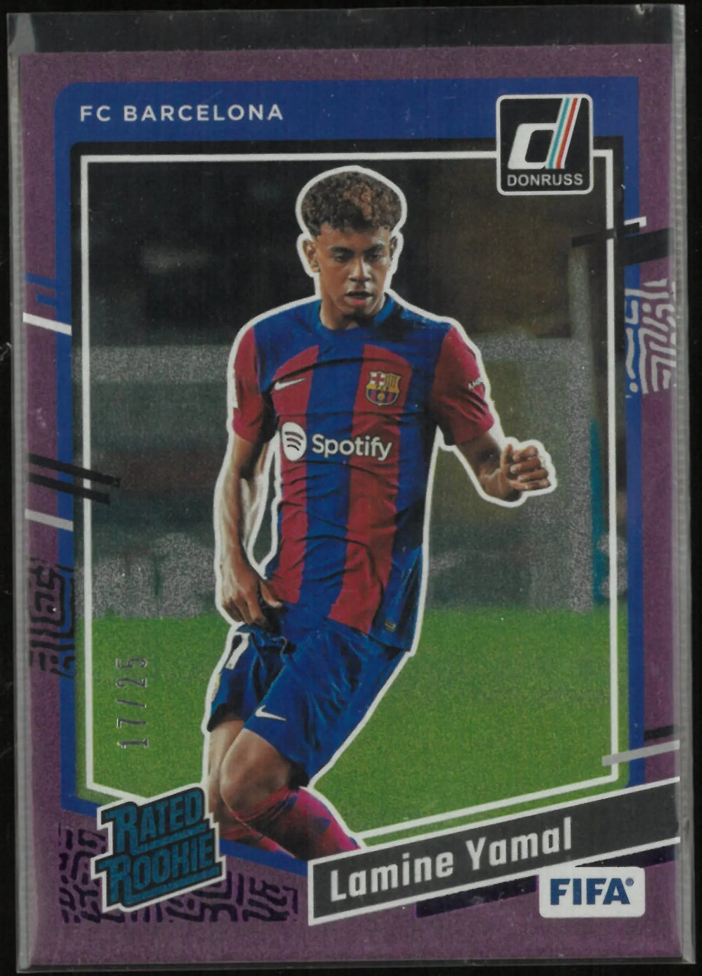2023-24 Panini Donruss Rated Rookie Lamine Yamal Purple RC /25