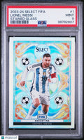 2023-24 Panini Select FIFA Stained Glass Lionel Messi #1 PSA 9