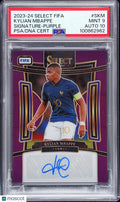 2023-24 Select FIFA Signatures Auto Kylian Mbappe Purple PSA 9 Auto 10 /10