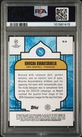 2023-24 Topps Merlin UCC Renaissance Khvicha Kvaratskhelia Red Refractor PSA 10