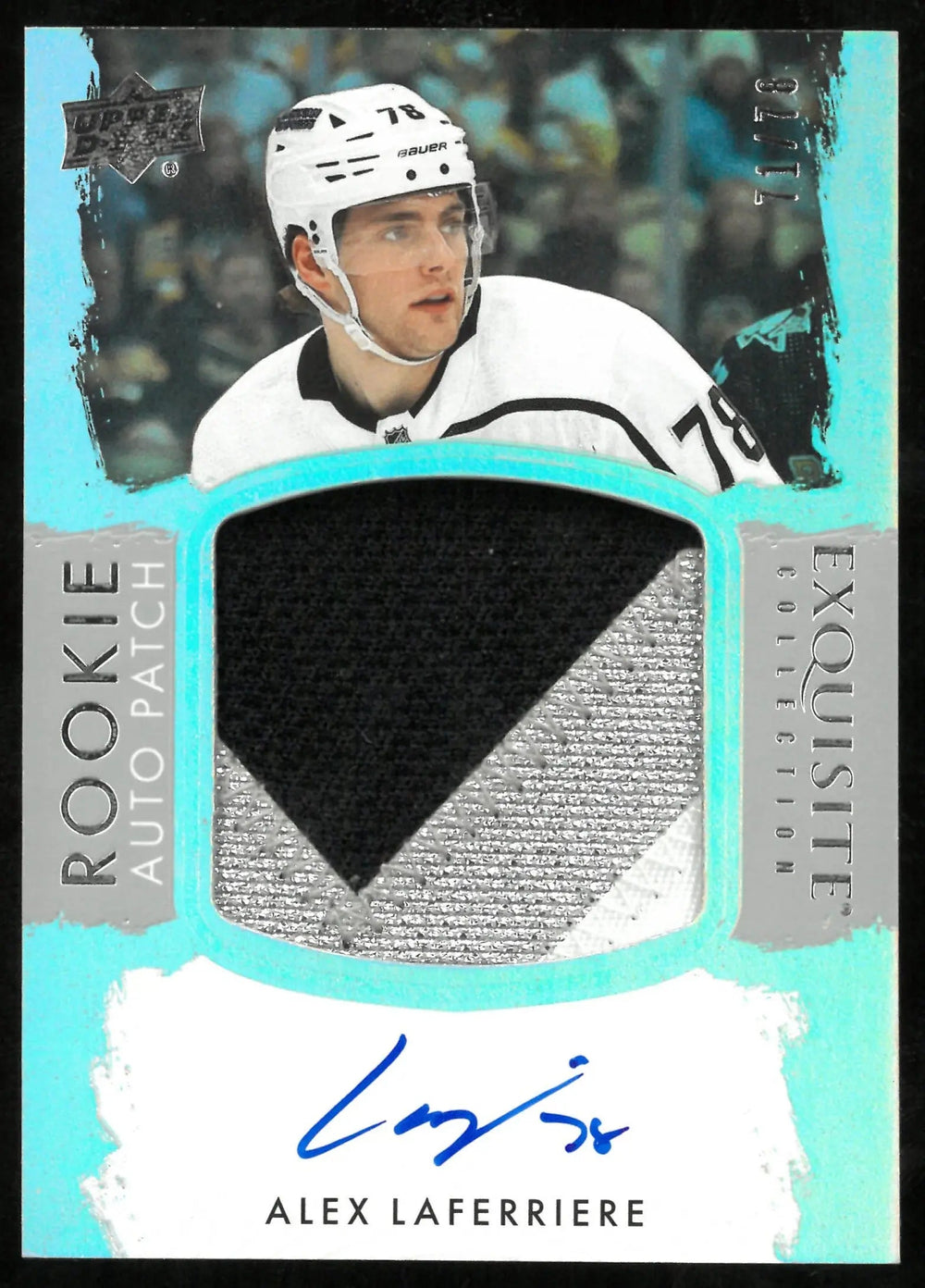 2023-24 UD Exquisite Hockey Alex Laferriere RC Patch Auto /78