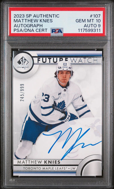 2023-24 UD SP Authentic Matthew Knies Future Watch RC Auto /999 PSA 10