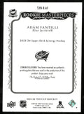 2023-24 UD The Cup Rookie Masterpieces Yellow Printing Plate Adam Fantilli 1/1 /1