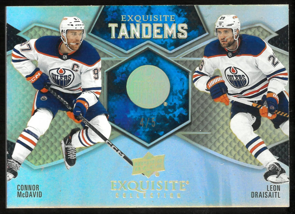 2023-24 Upper Deck Exquisite Collection Exquisite Tandems McDavid Draisaitl /5