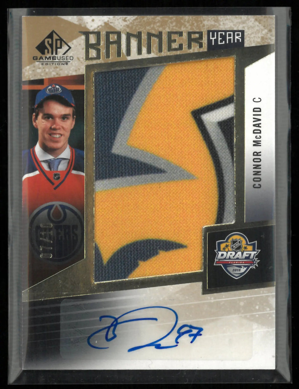 2023-24 Upper Deck SP Game Used Banner Year Connor McDavid Autograph /10