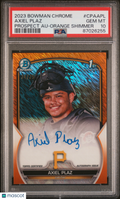 2023 Bowman Chrome Prospect PSA 10 Axiel Plaz Orange Shimmer Autograph 24/25