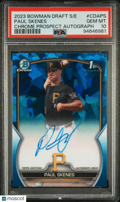 2023 Bowman Chrome Sapphire Edition Prospect Auto Paul Skenes RC PSA 10 /199