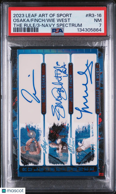 2023 Leaf Art Of Sport The Rule Of 3 Navy Spectrum Finch Wie West Osaka /7 PSA 7