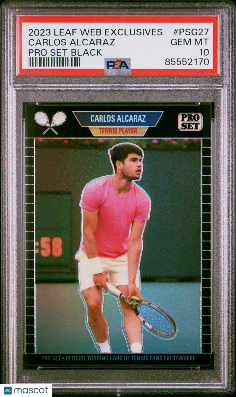 2023 Leaf Web Exclusives Carlos Alcaraz #PSG27 Pro Set Black PSA 10