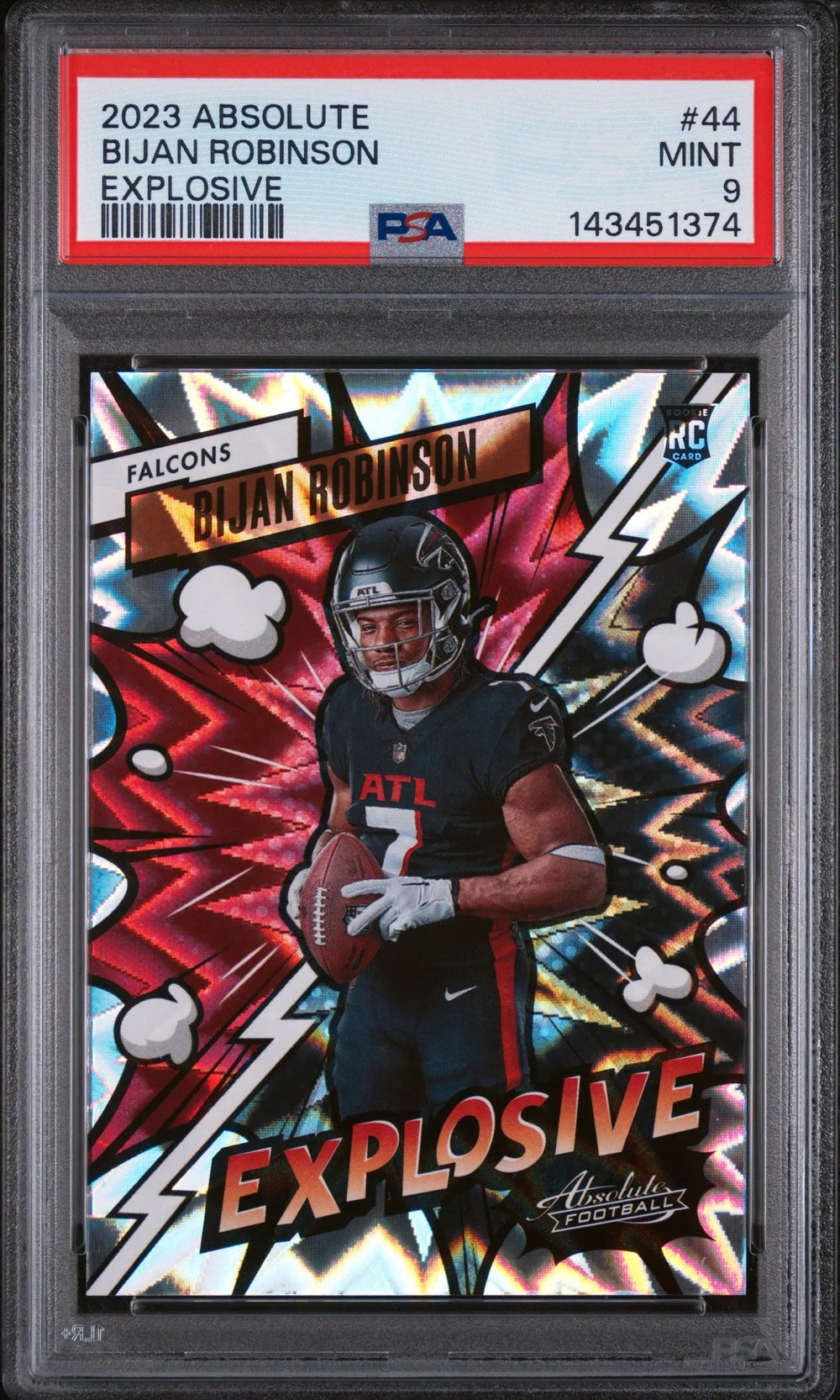 2023 Panini Absolute Explosive Rookie Bijan Robinson RC PSA 9
