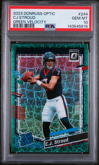 2023 Panini Donruss Optic Rated Rookie CJ Stroud Green Velocity RC PSA 10