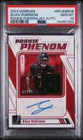 2023 Panini Donruss Rookie Phenom Jersey Autographs Bijan Robinson Auto/99 PSA10