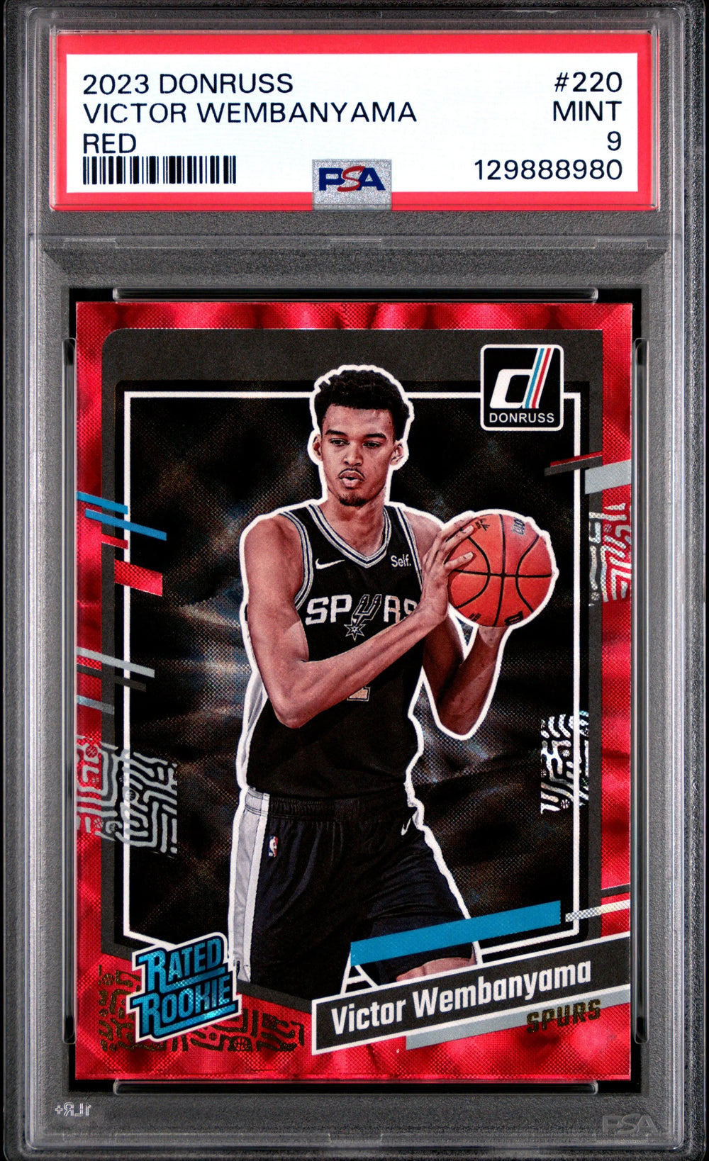 2023 Panini Donruss Victor Wembanyama Rated Rookie RC Red PSA 9