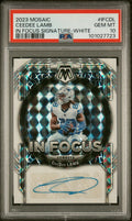 2023 Panini Mosaic In Focus Signature Auto Ceedee Lamb White PSA 10 /15