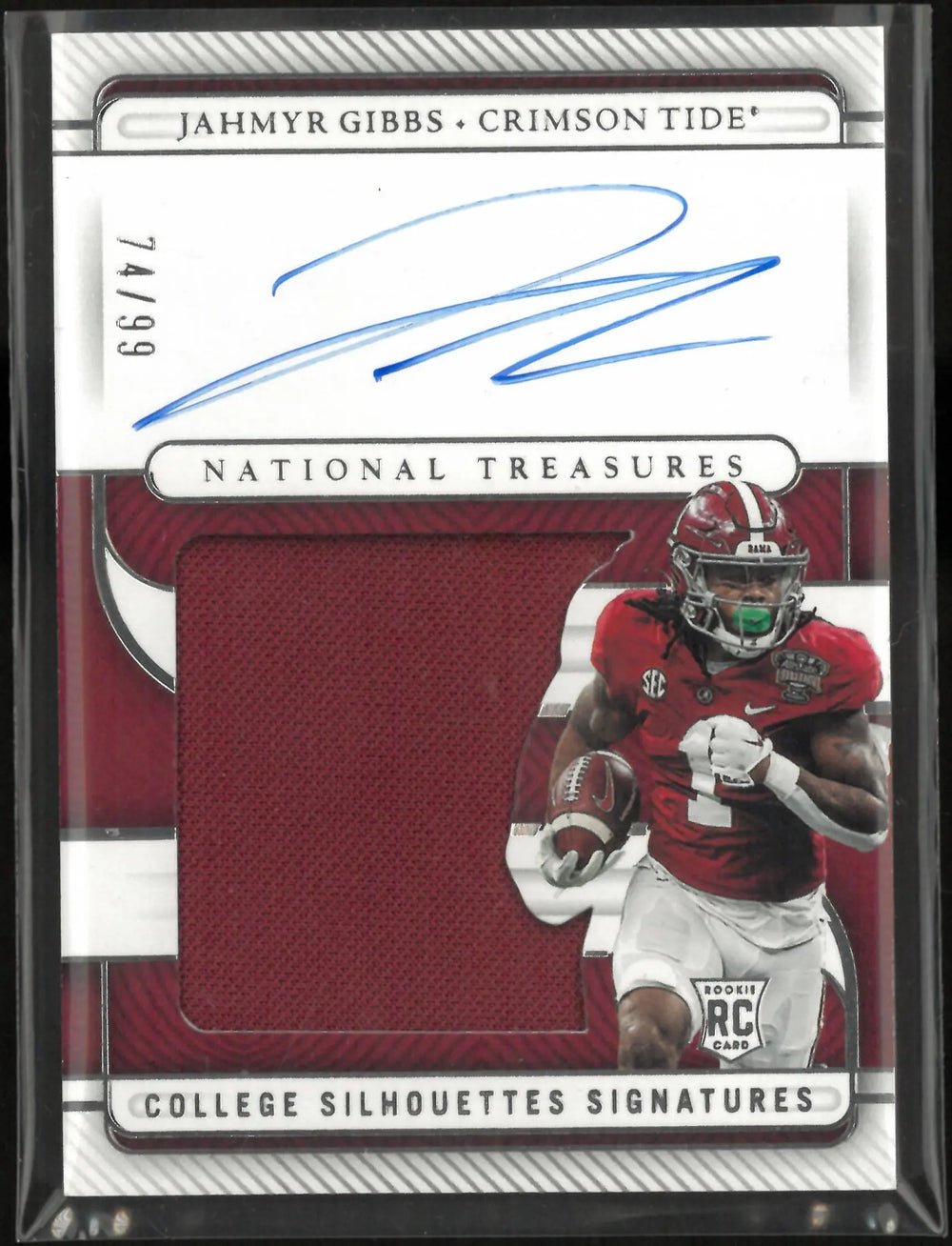 2023 Panini National Treasures College Silhouettes Jahmyr Gibbs Auto Patch /99