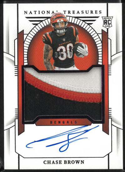 2023 Panini National Treasures Rookie Patch Autograph Chase Brown Auto RC