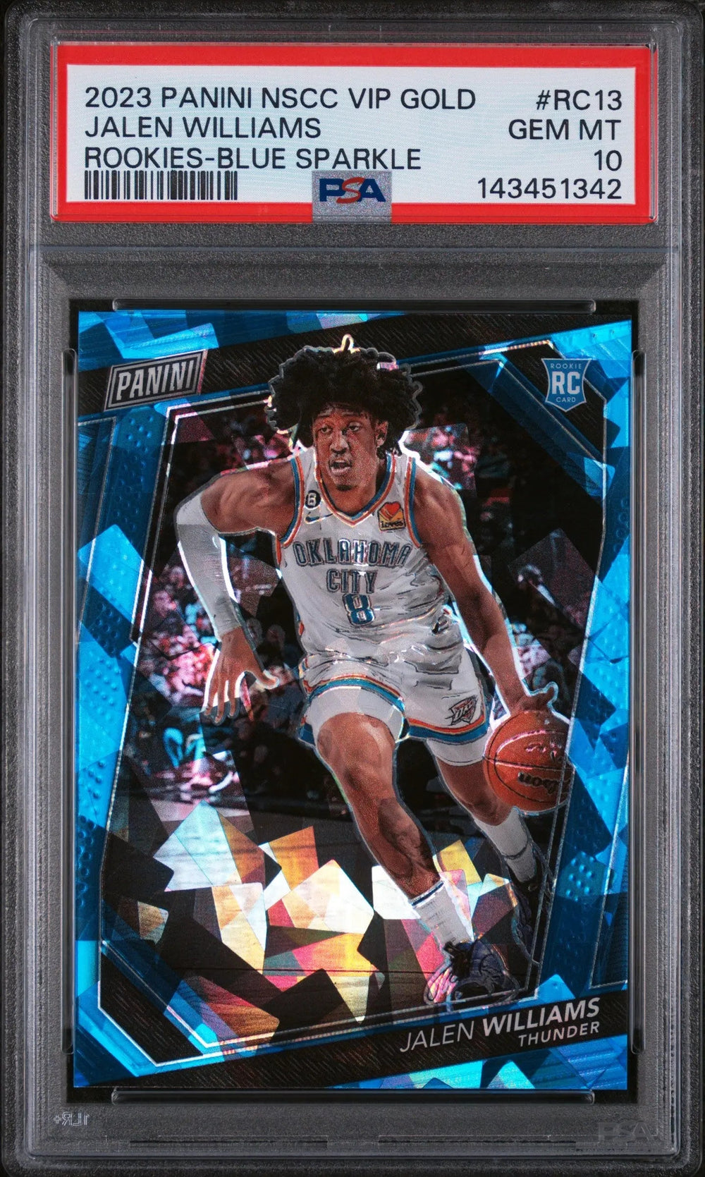 2023 Panini National Vip Gold Rookies Jalen Williams Blue Sparkle /149 RC PSA 10