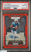 2023 Prizm Football Anthony Richardson Rookie Auto Red Wave PSA 10 /149