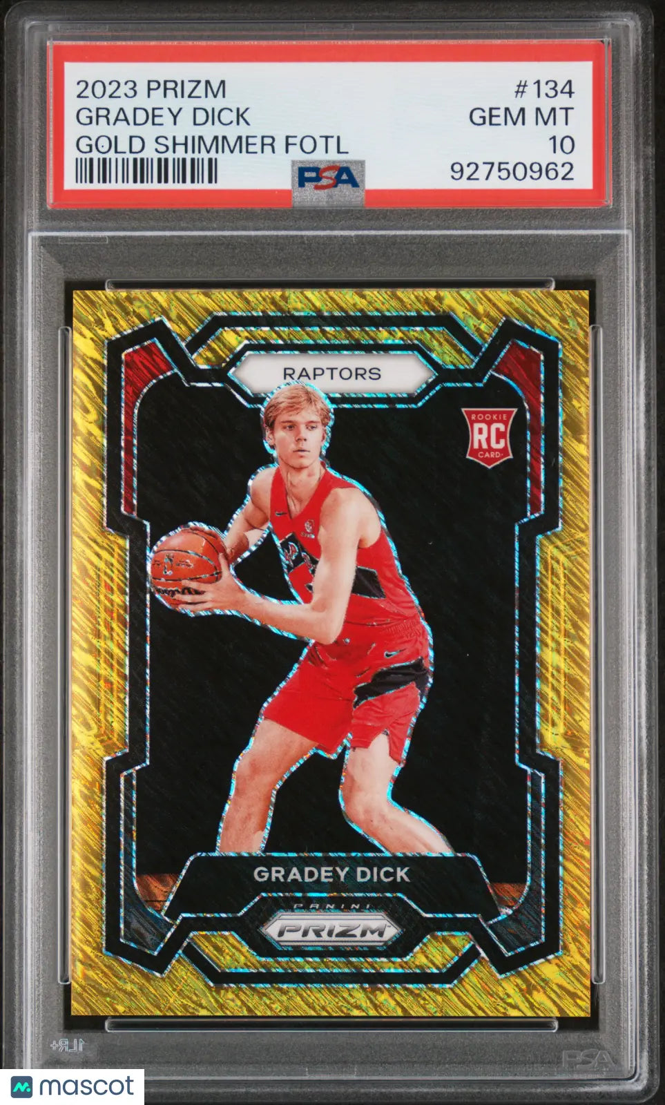 2023 Panini Prizm Gradey Dick RC Rookie #134 Gold Shimmer FOTL PSA 10 /10