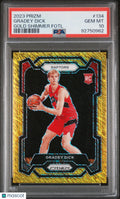 2023 Panini Prizm Gradey Dick RC Rookie #134 Gold Shimmer FOTL PSA 10 /10