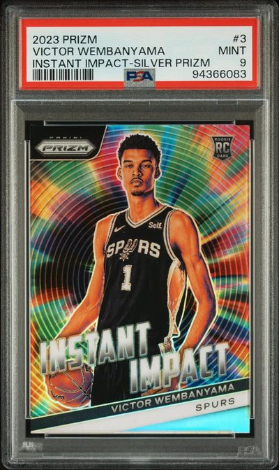 2023 Panini Prizm Instant Impact Silver Prizm Rookie Victor Wembanyama #3 PSA 9