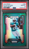 2023 Panini Rookie De'von Achane Green Prizm RC PSA 10