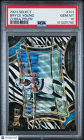 2023 Panini Select Bryce Young Rookie RC Zebra Prizm PSA 10