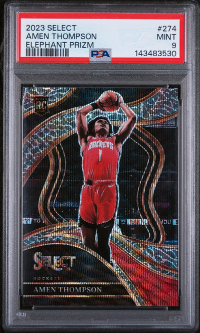 2023 Panini Select Rookie Amen Thompson Elephant Prizm SP RC PSA 9