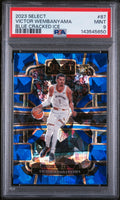 2023 Panini Select Rookie Victor Wembanyama Blue Cracked Ice RC PSA 9