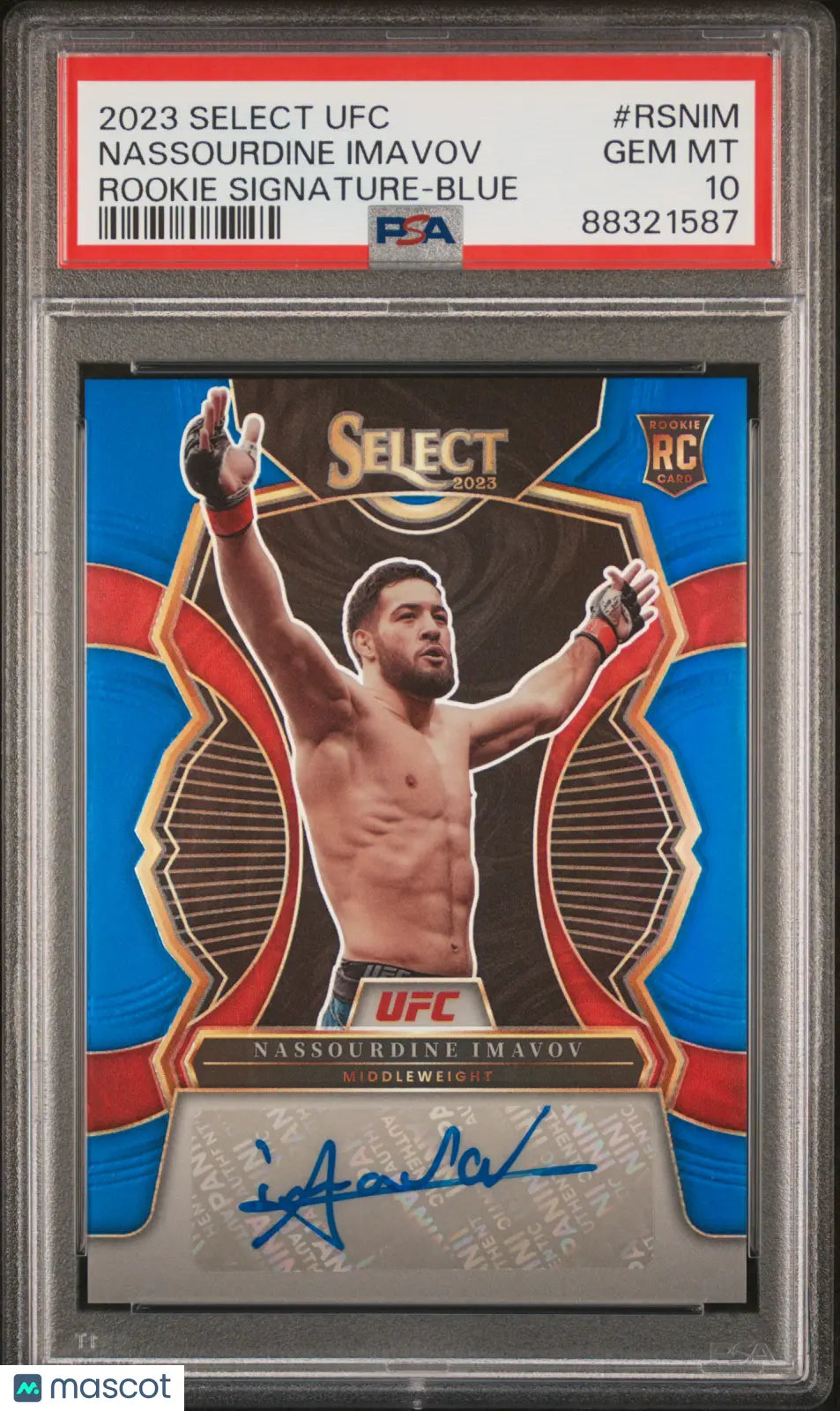 2023 Panini Select UFC Rookie Signatures Nassourdine Imavov #RSNIM Blue PSA 10