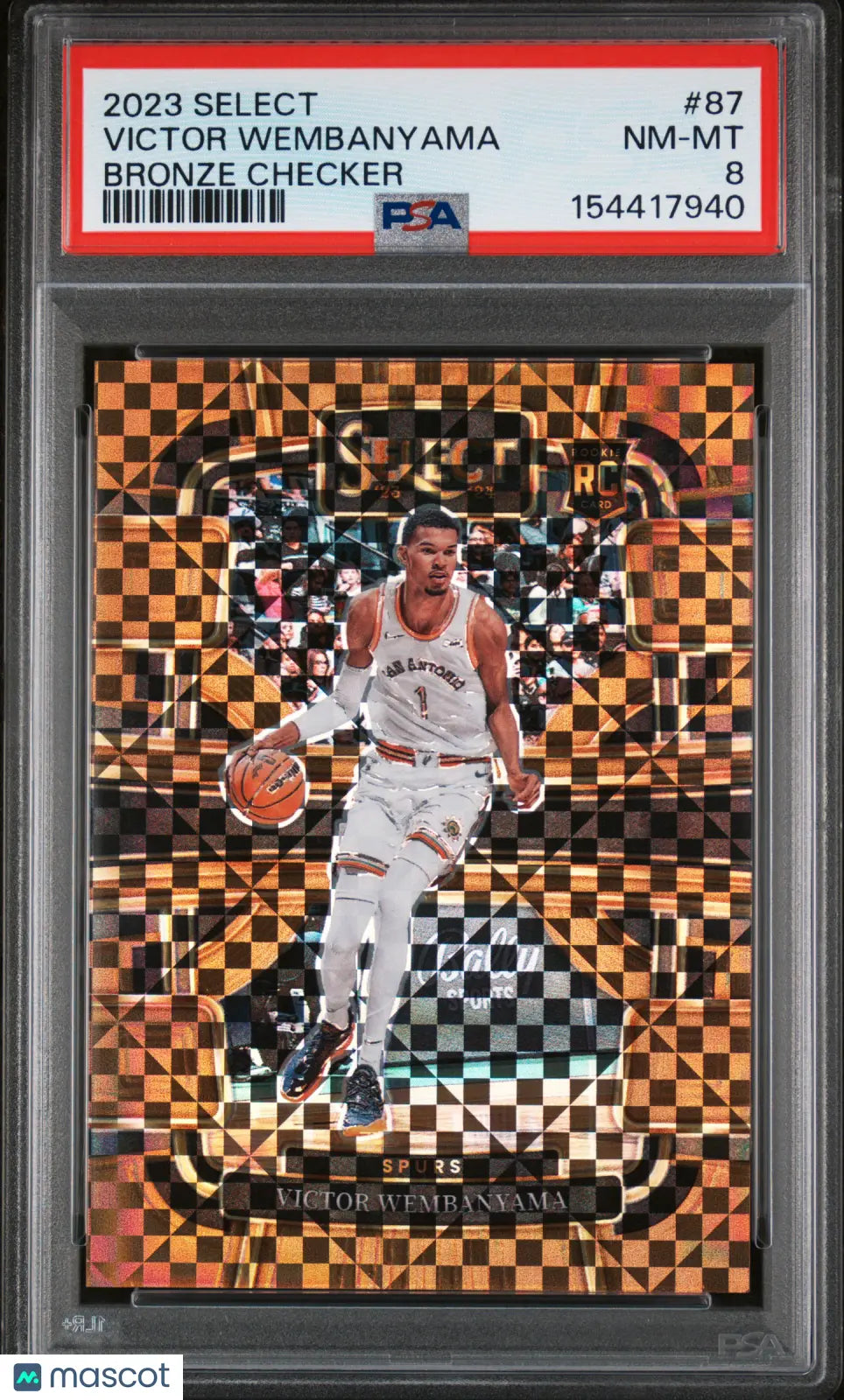2023 Panini Select Victor Wembanyama RC Rookie Bronze Checker PSA 8 /49