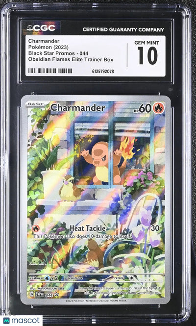 2023 Pokemon Black Star Promo Charmander Obsidian Flames Elite Trainer Box CGC10