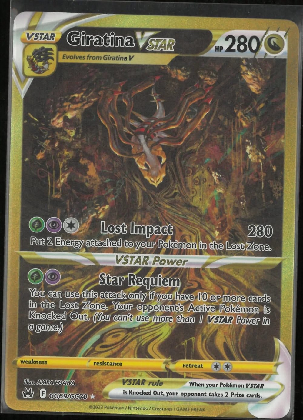 2023 Pokemon Crown Zenith Galarian Gallery Giratina VStar Secret Rare GG69/GG70