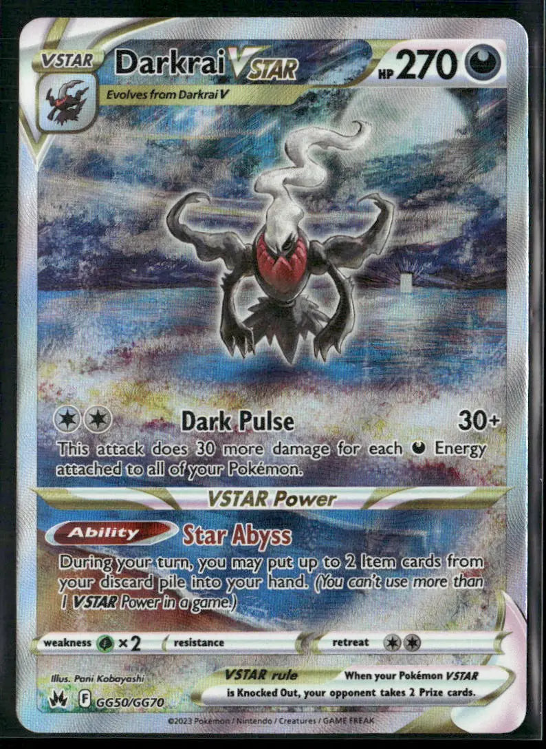 2023 Pokemon Crown Zenith: Galarian Gallery Darkrai VSTAR GG50/GG70