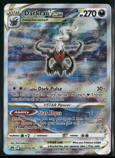2023 Pokemon Crown Zenith: Galarian Gallery Darkrai VSTAR GG50/GG70