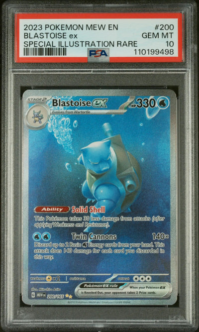 2023 Pokemon Mew EN-151 Blastoise EX Special Illustration Rare PSA 10 200/165