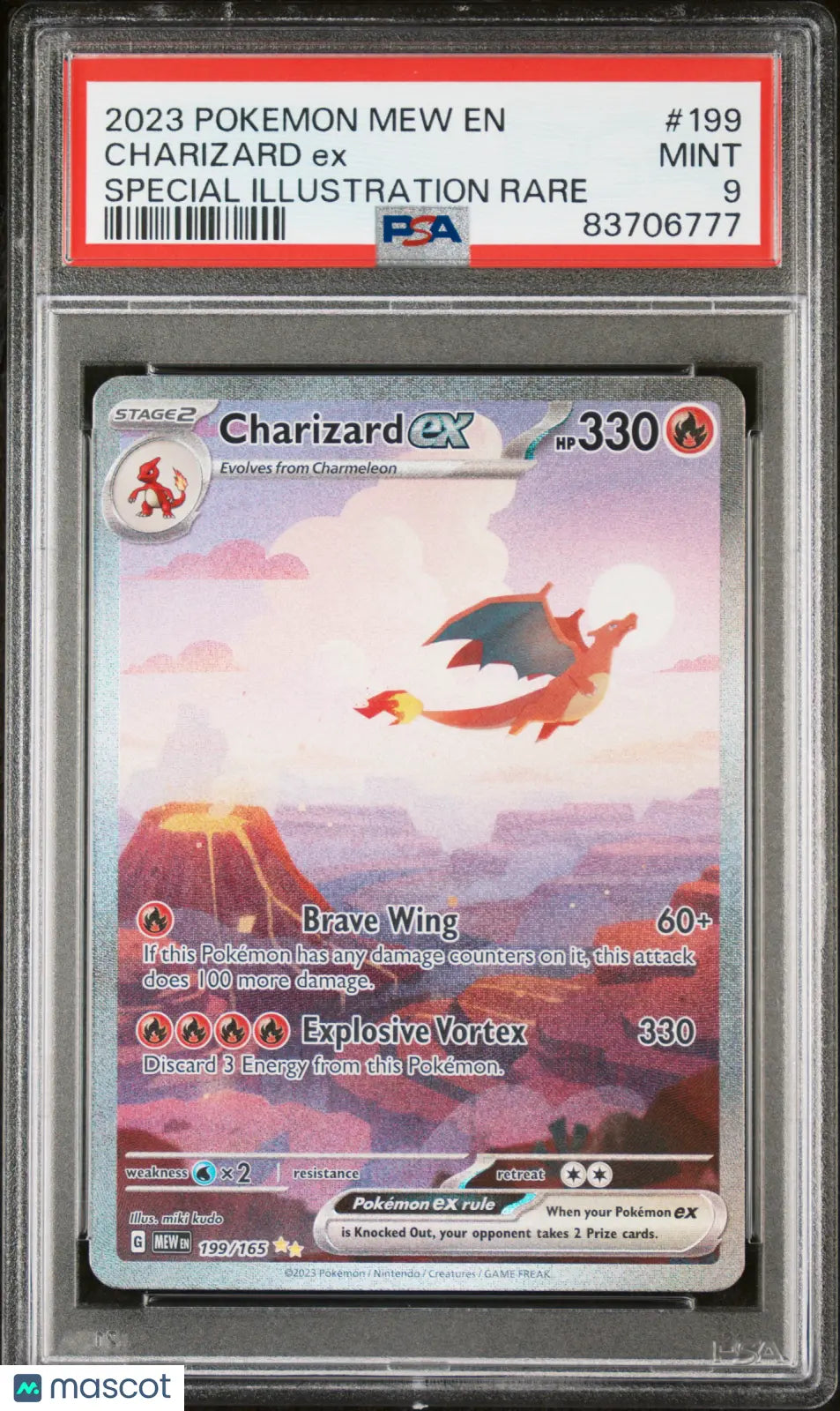 2023 Pokemon Mew EN-151 Charizard EX Special Illustration Rare PSA 9 199/165