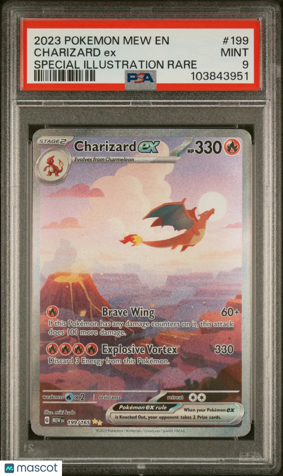2023 Pokemon 151 Charizard EX Special Illustration Rare PSA 9 199/165