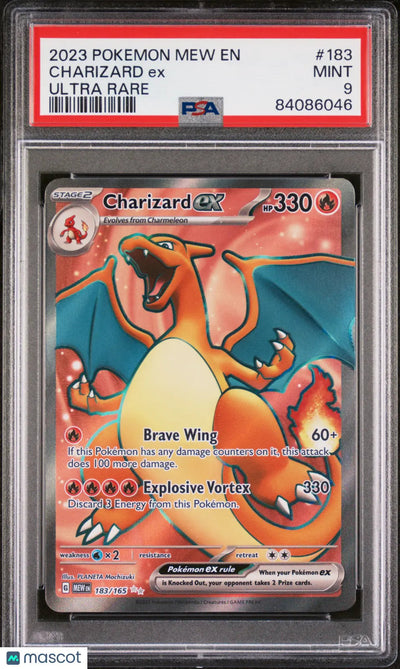 2023 Pokemon Mew EN-151 Charizard EX Ultra Rare PSA 9 183/165