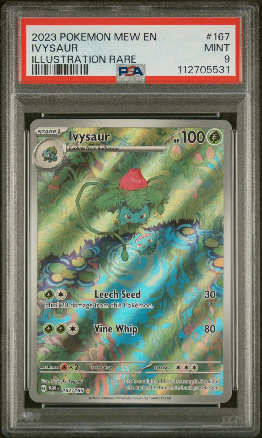 2023 Pokemon Mew EN-151 Ivysaur Illustration Rare PSA 9 167/165