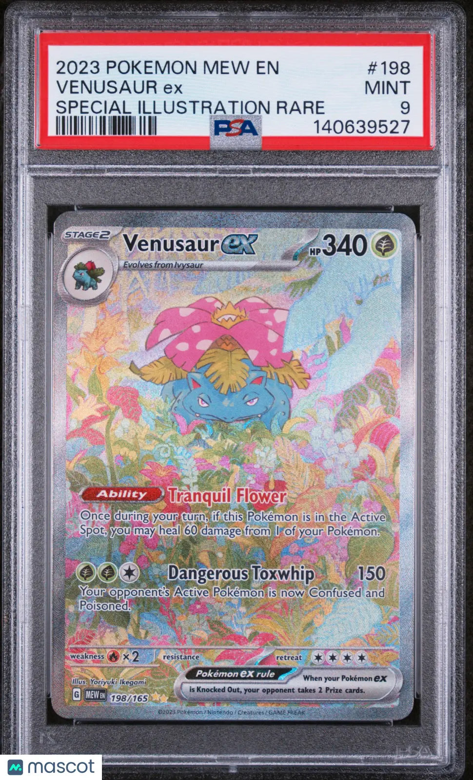 2023 Pokemon Mew EN-151 Venusaur EX Special Illustration Rare PSA 9 198/165