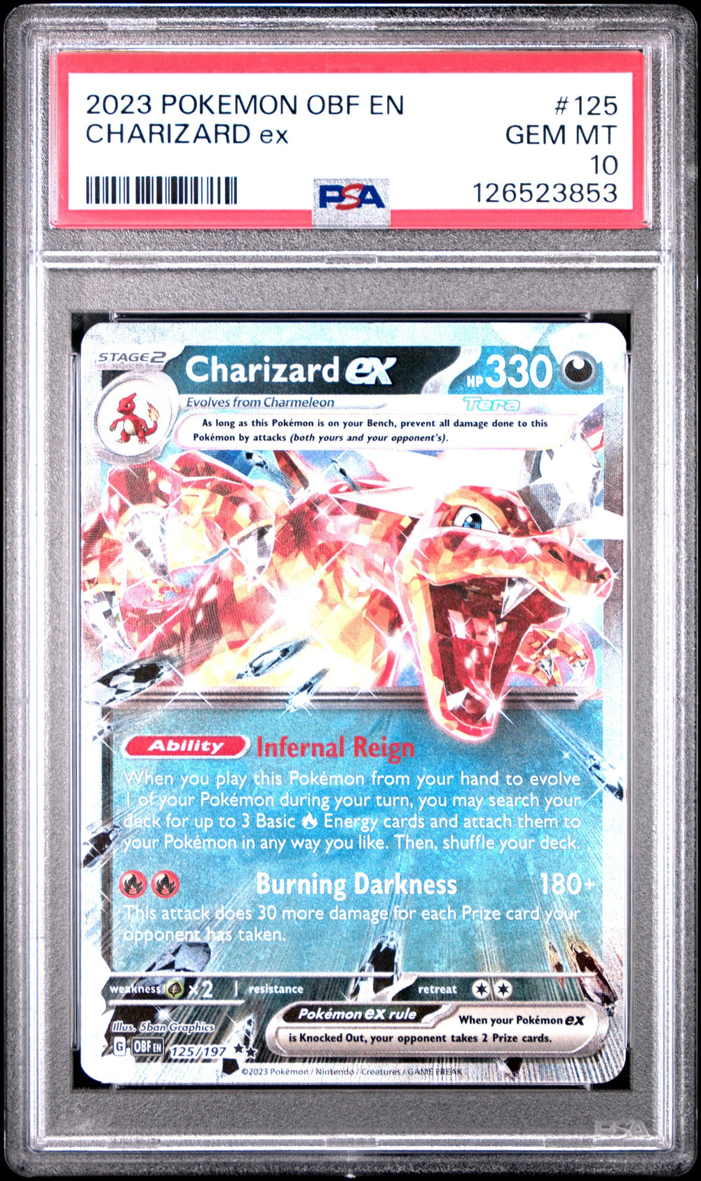 2023 Pokemon Obf EN-Obsidian Flames Charizard EX PSA 10 125/97