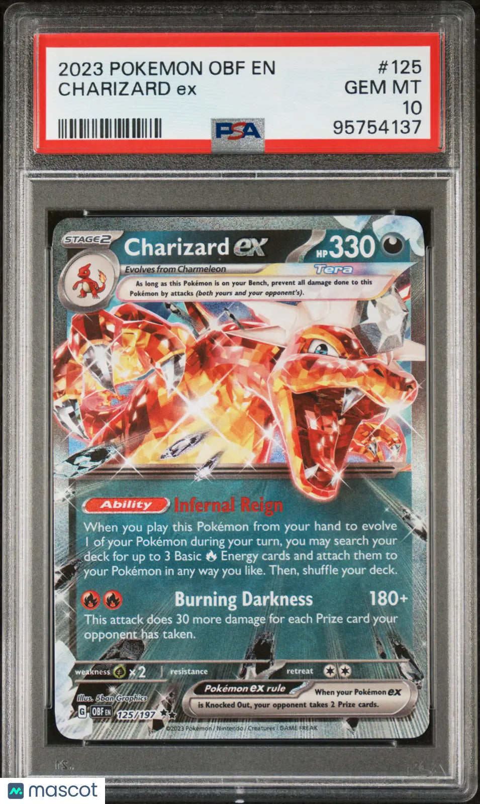 2023 Pokemon Obf EN-Obsidian Flames Charizard EX PSA 10 #125