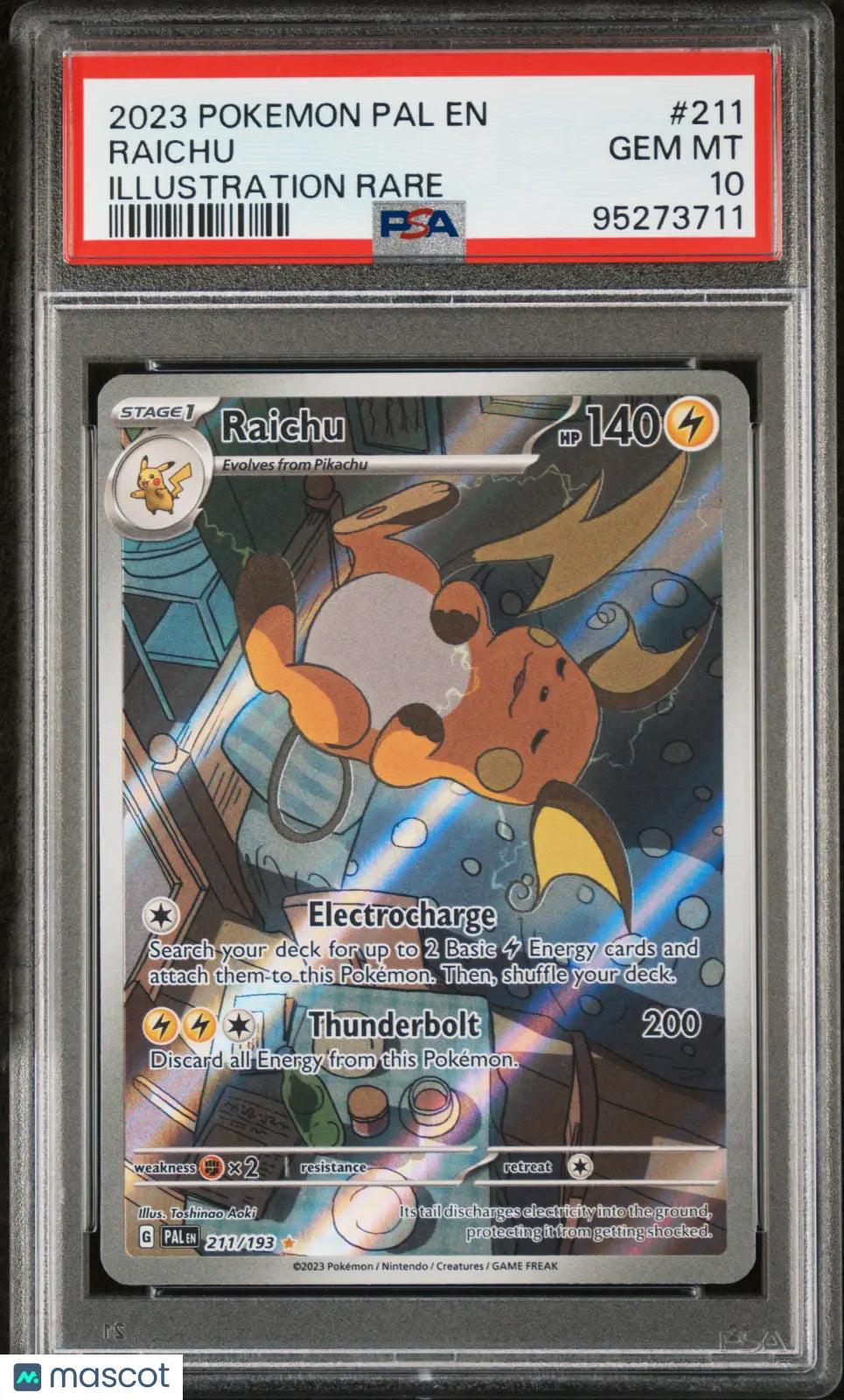 2023 Pokemon Pal EN-Paldea Evolved Raichu Illustration Rare PSA 10 211/193