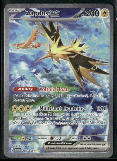 2023 Pokemon SV: 151 Special Illustration Rare Zapdos ex 202/165
