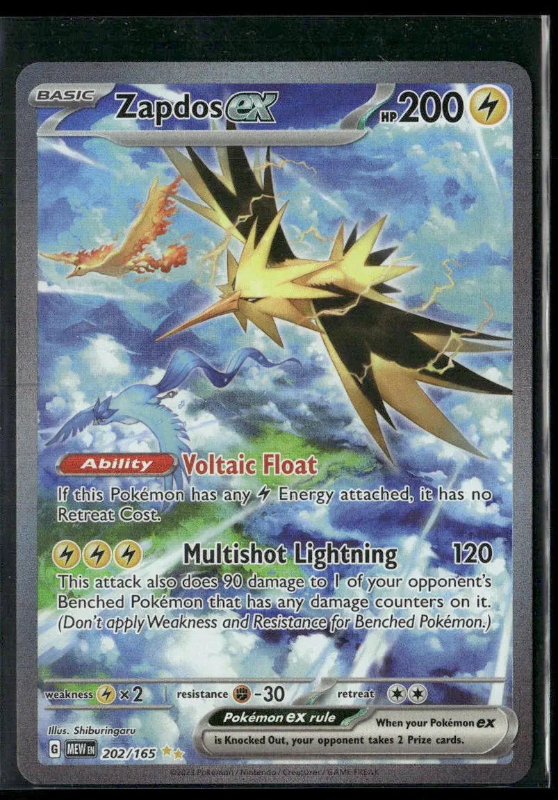 2023 Pokemon SV: 151 Special Illustration Rare Zapdos ex 202/165